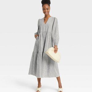 Target Long Sleeve Tiered Dress - A New Day - Sz M